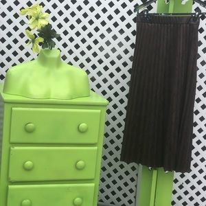 ZARA Brown Pleated Snake Skin Skirt